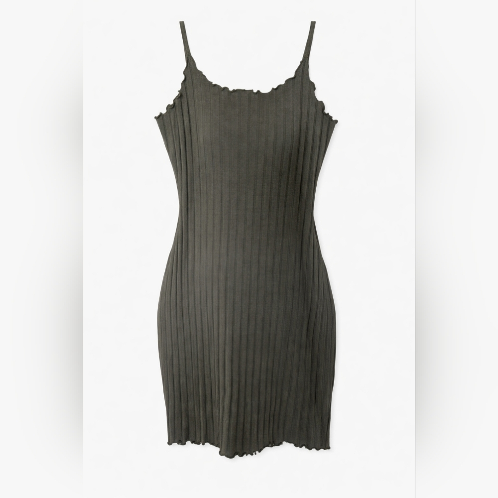 Bozzolo Ribbed Olive Green Bodycon Mini Dress – Medium/NWOT